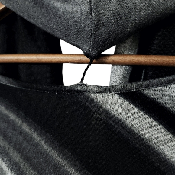 Diagonal Stripe Asymmetric Long Sleeve Sweater w/ Infinity Scarf | Cathe… - Picture 6 of 9